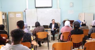 Lecture for the students of the first stage in Faculty of Veterinary Medicine / University of Kufa, in which he explained how to use the Moodle e-learning platform
